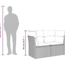 vidaXL - Tuinbank 2-zits - Beige - Poly rattan - Met kussens