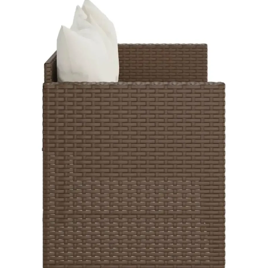 vidaXL - Tuinbank 3-zits - Bruin - Poly rattan - Met kussens