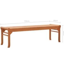vidaXL Tuinbank 3-zits 150 cm massief eucalyptushout