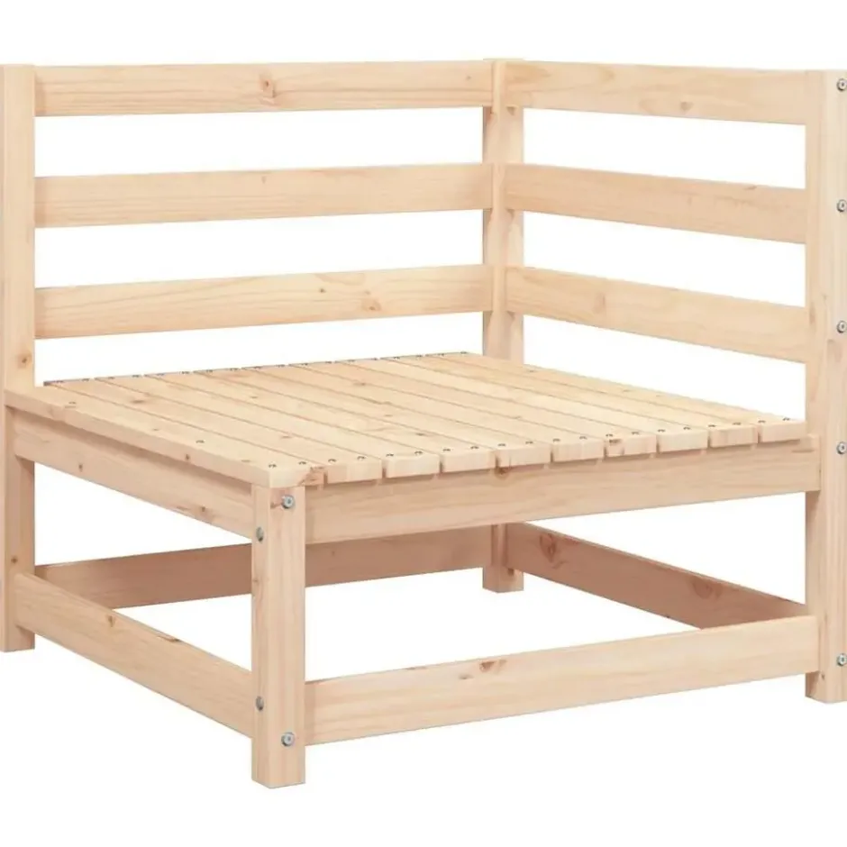 vidaXL - Tuinbank 2-zits met voetenbank - Naturel - Massief grenenhout
