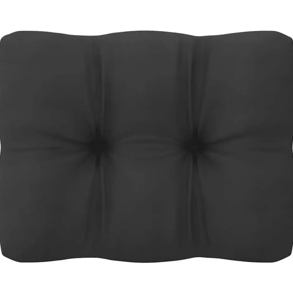vidaXL - Tuinbank 2-zits - Zwart - Grenenhout - Met kussens