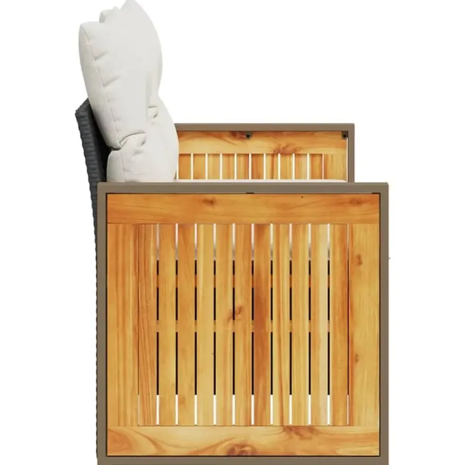vidaXL - Tuinbank 2-zits - Zwart - Poly rattan - Met kussens