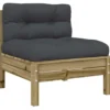 vidaXL - Tuinbank zonder armleuningen - Bruin - Hout - Met kussens