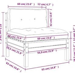 vidaXL - Tuinbank zonder armleuning - Bruin - Hout - 2 stuks - Met kussens