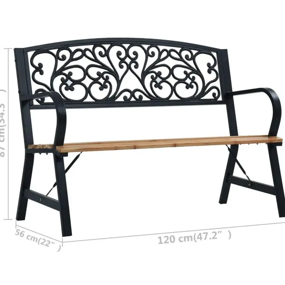 vidaXL - Tuinbank - Zwart - Hout