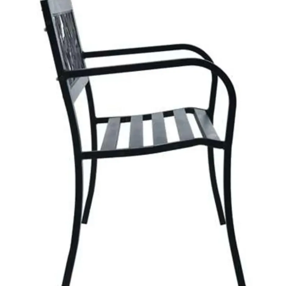 vidaXL - Tuinbank - Zwart - Metaal - 125 cm