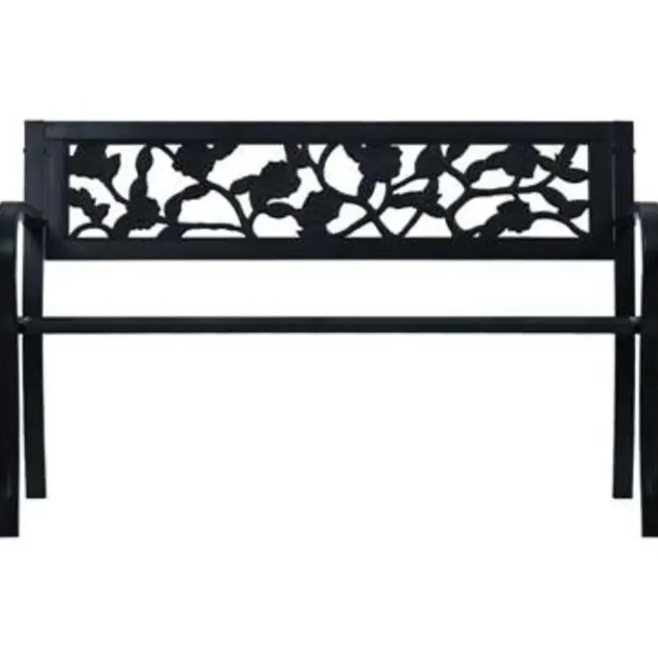 vidaXL - Tuinbank - Zwart - Metaal - 125 cm