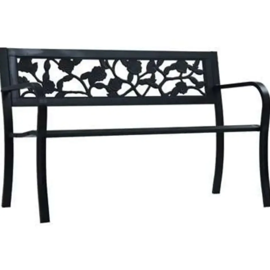 vidaXL - Tuinbank - Zwart - Metaal - 125 cm