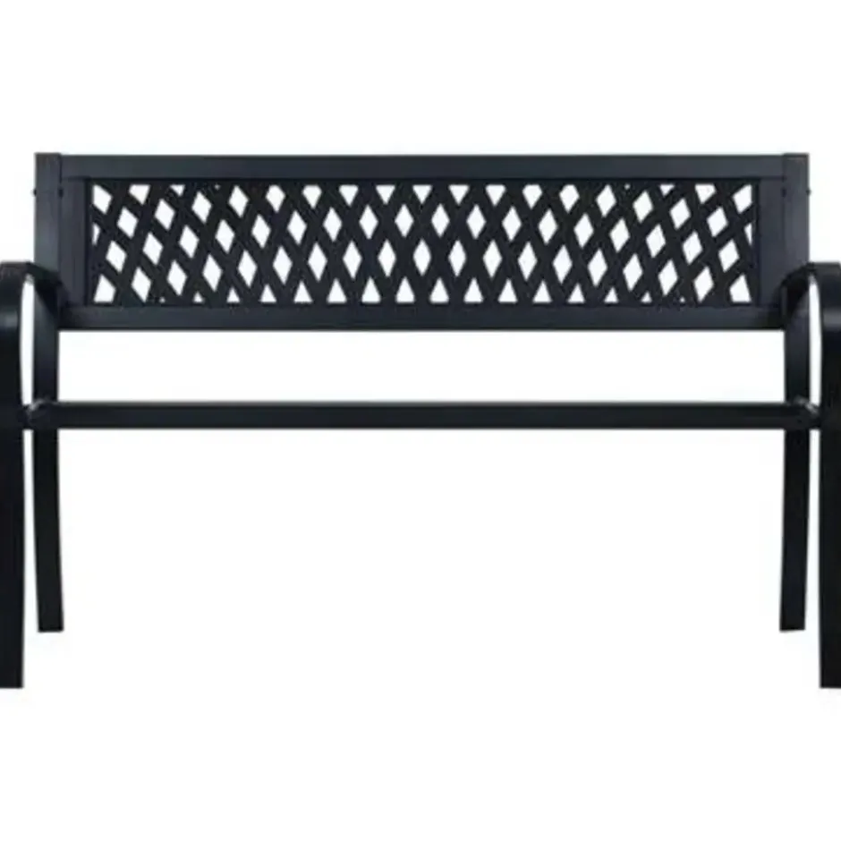 vidaXL - Tuinbank - Zwart - Metaal - 125 cm