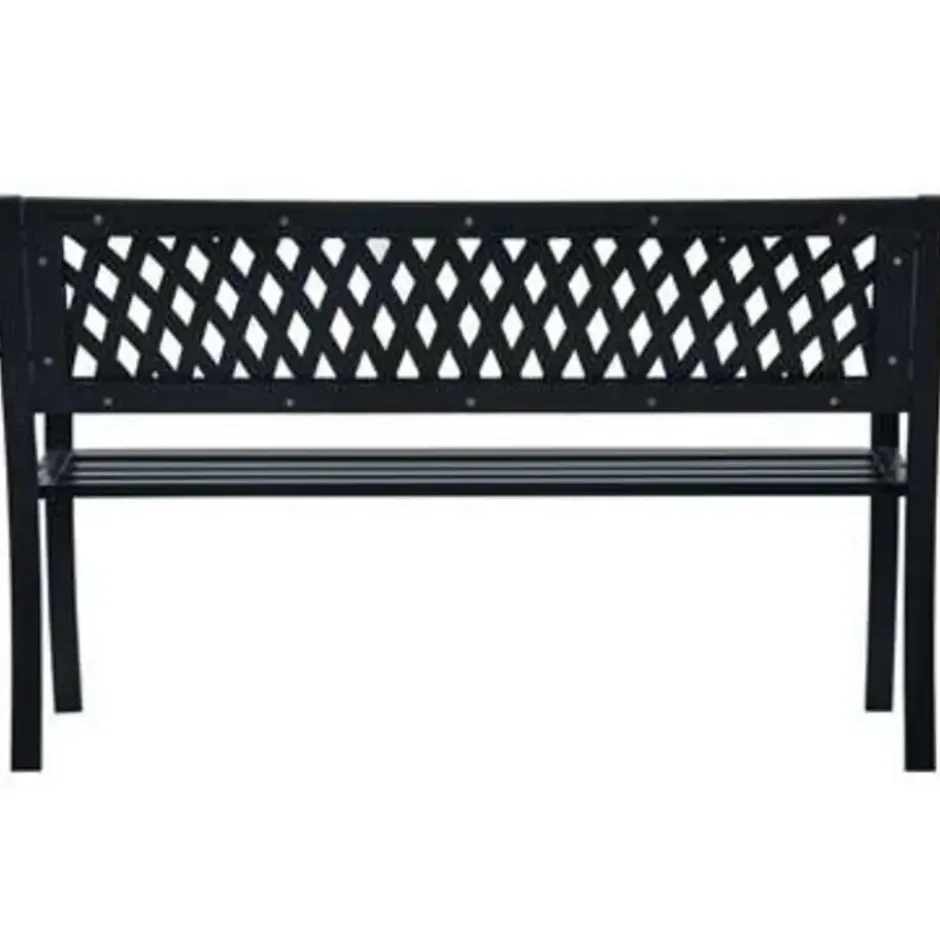 vidaXL - Tuinbank - Zwart - Metaal - 125 cm