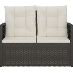 vidaXL - Tuinbank - Zwart - Poly rattan - 105 cm - Met kussens