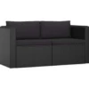 vidaXL - Tuinbank - Zwart - Poly rattan