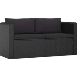vidaXL - Tuinbank - Zwart - Poly rattan