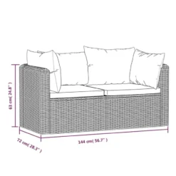 vidaXL - Tuinbank - Zwart - Poly rattan