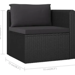 vidaXL - Tuinbank - Zwart - Poly rattan