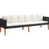 vidaXL - Tuinbank - Zwart - Poly rattan