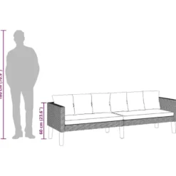 vidaXL - Tuinbank - Zwart - Poly rattan