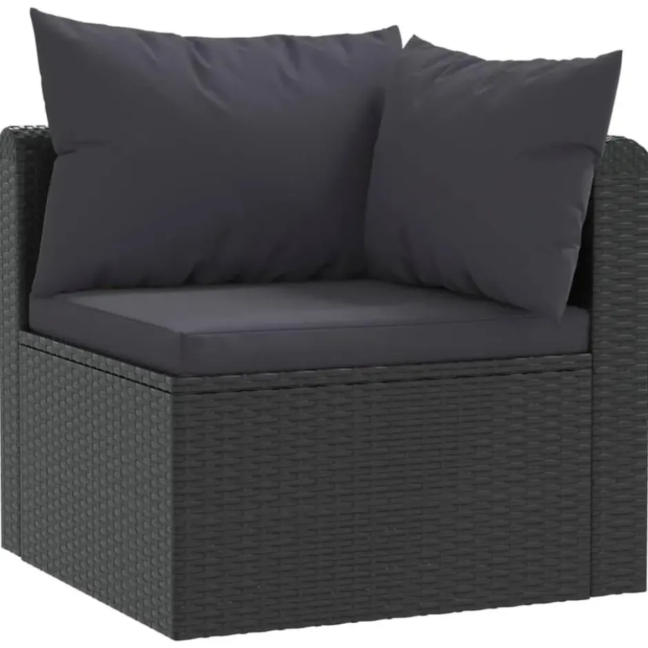 vidaXL - Tuinbank - Zwart - Poly rattan