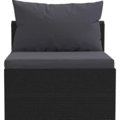 vidaXL - Tuinbank - Zwart - Poly rattan