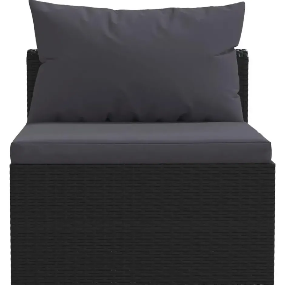 vidaXL - Tuinbank - Zwart - Poly rattan