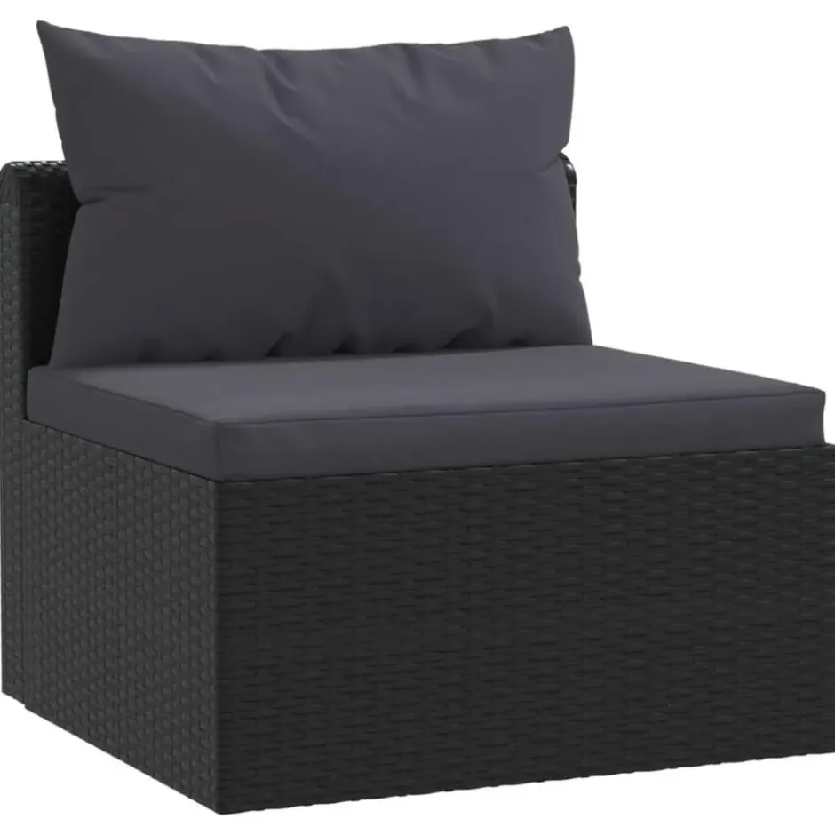 vidaXL - Tuinbank - Zwart - Poly rattan