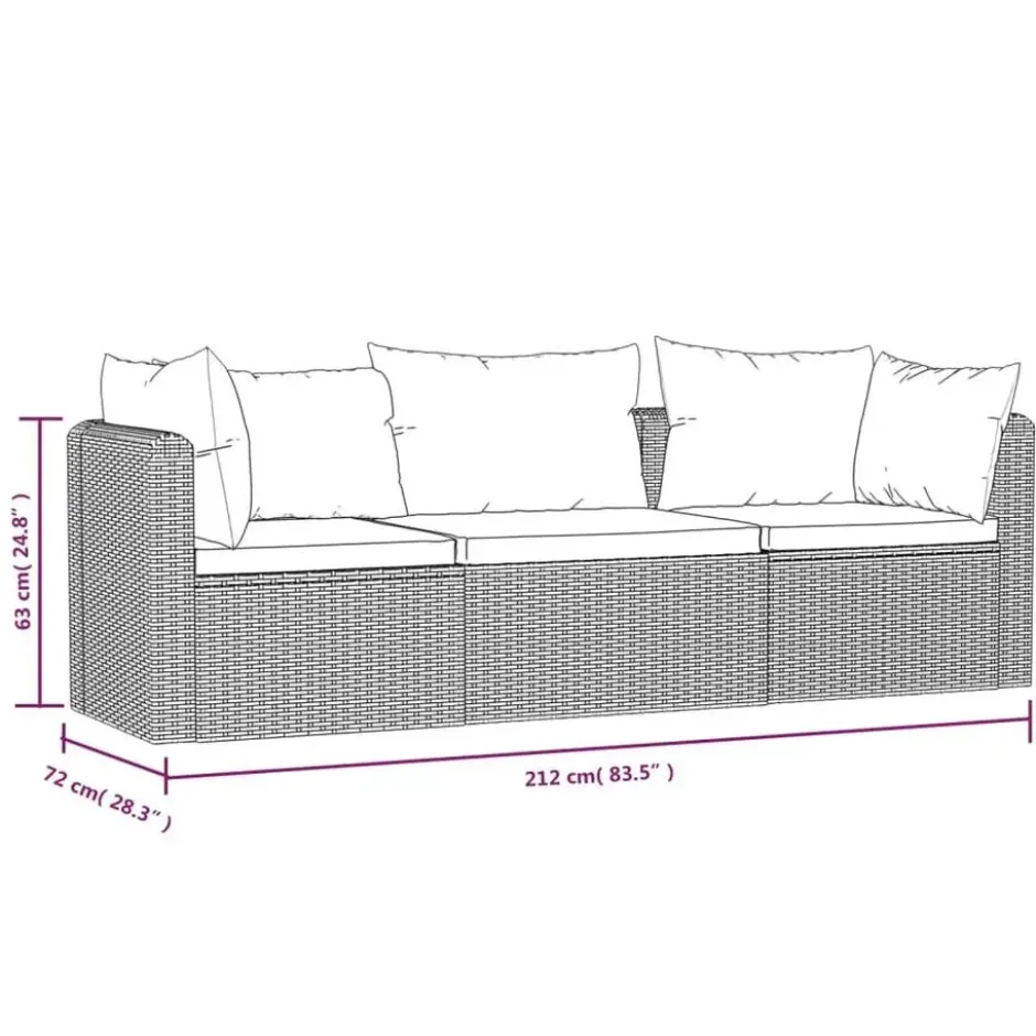 vidaXL - Tuinbank - Zwart - Poly rattan