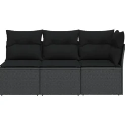 vidaXL - Tuinbank - Zwart - Poly rattan