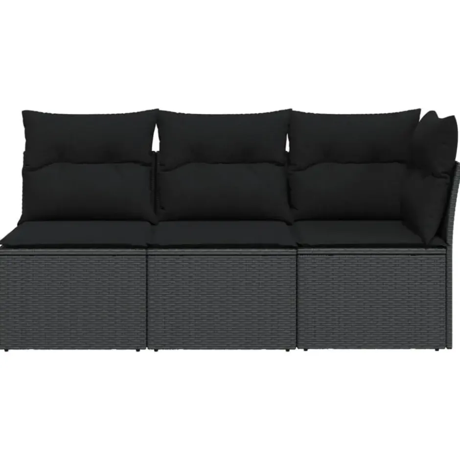 vidaXL - Tuinbank - Zwart - Poly rattan