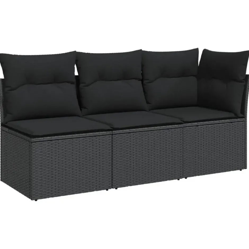 vidaXL - Tuinbank - Zwart - Poly rattan