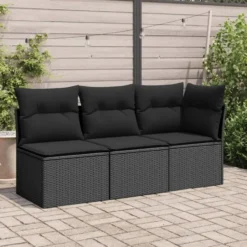 vidaXL - Tuinbank - Zwart - Poly rattan