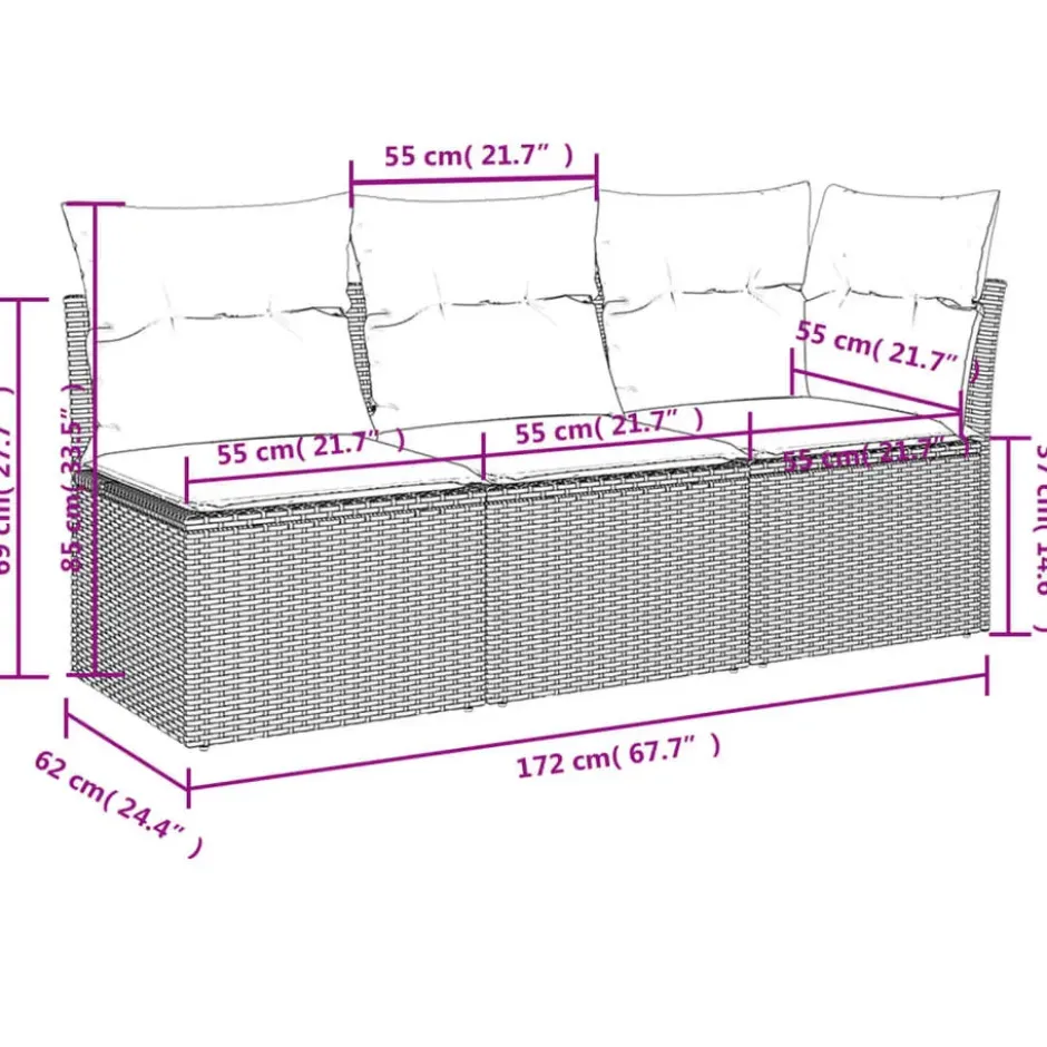 vidaXL - Tuinbank - Zwart - Poly rattan