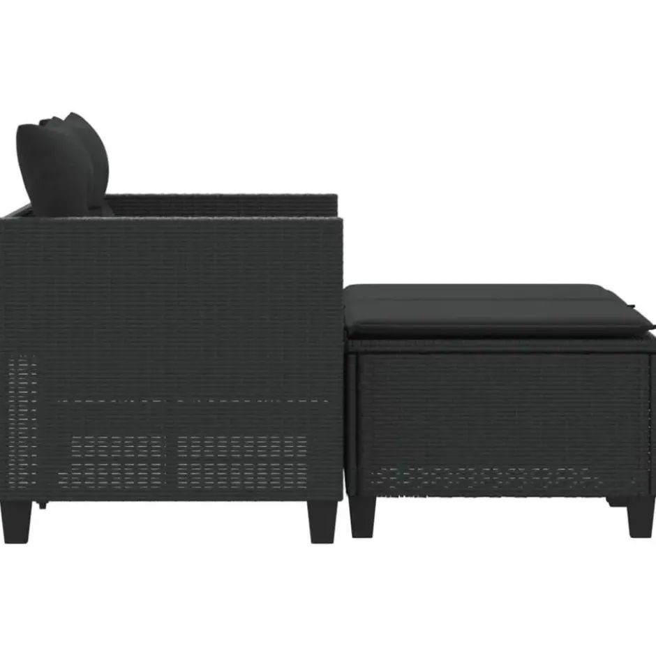 vidaXL - Tuinbank - Zwart - Poly rattan