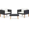 vidaXL - Tuinbank - Zwart - Poly rattan