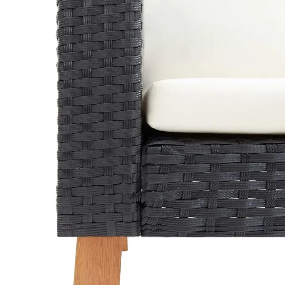 vidaXL - Tuinbank - Zwart - Poly rattan