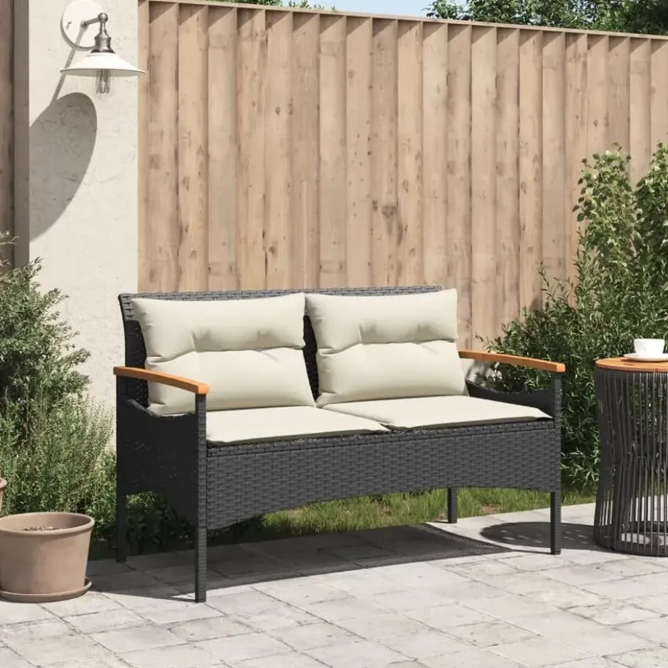 vidaXL - Tuinbank - Zwart - Poly rattan