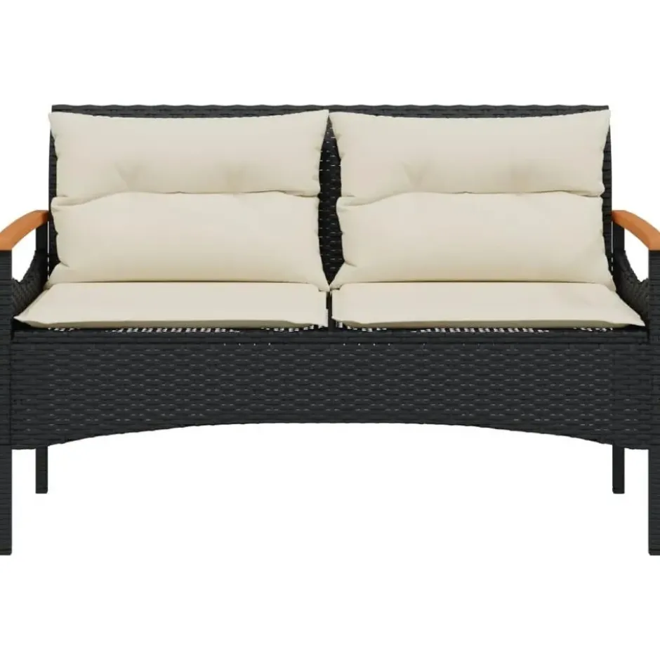 vidaXL - Tuinbank - Zwart - Poly rattan