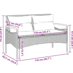 vidaXL - Tuinbank - Zwart - Poly rattan