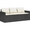 vidaXL - Tuinbank - Zwart - Poly rattan