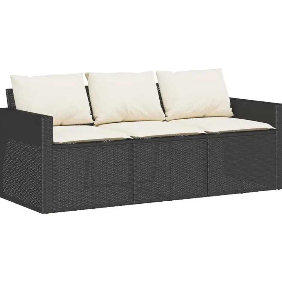 vidaXL - Tuinbank - Zwart - Poly rattan