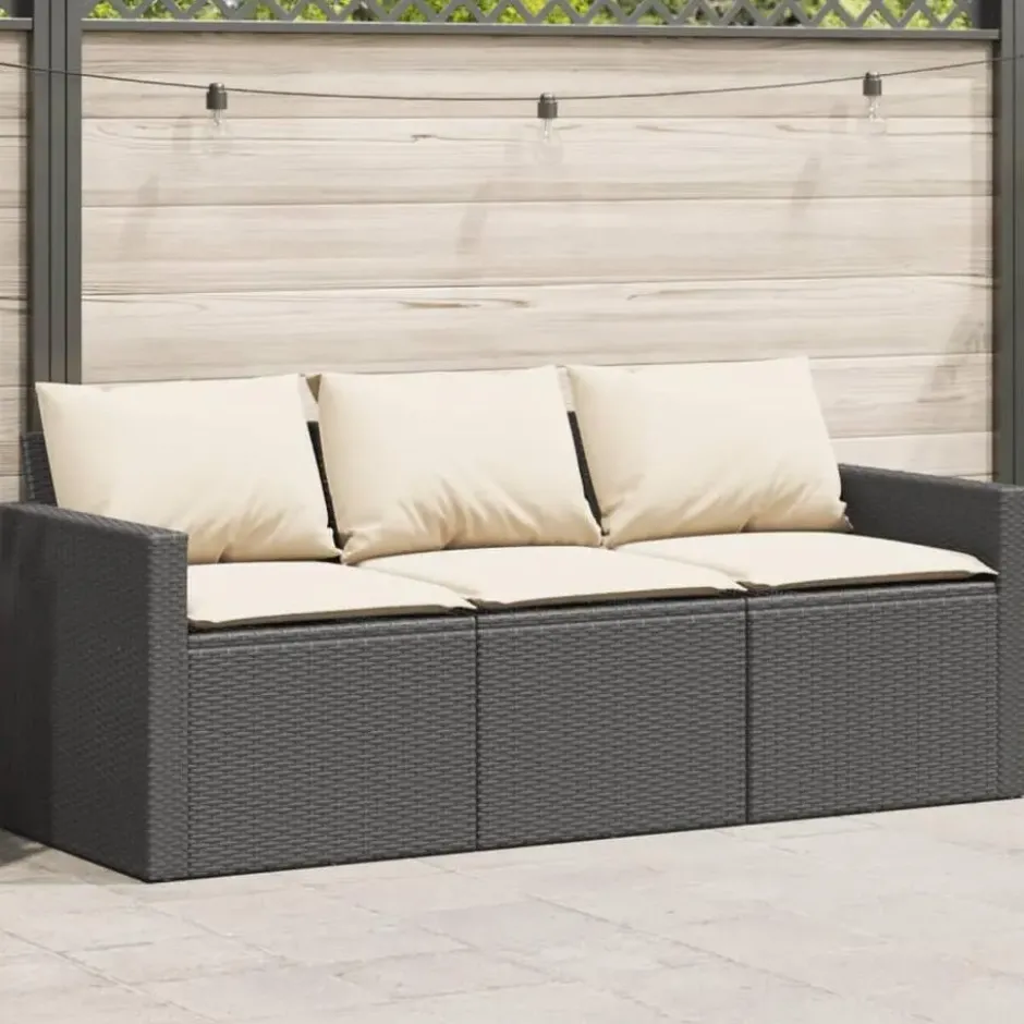 vidaXL - Tuinbank - Zwart - Poly rattan