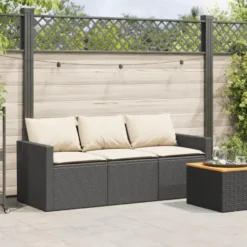 vidaXL - Tuinbank - Zwart - Poly rattan