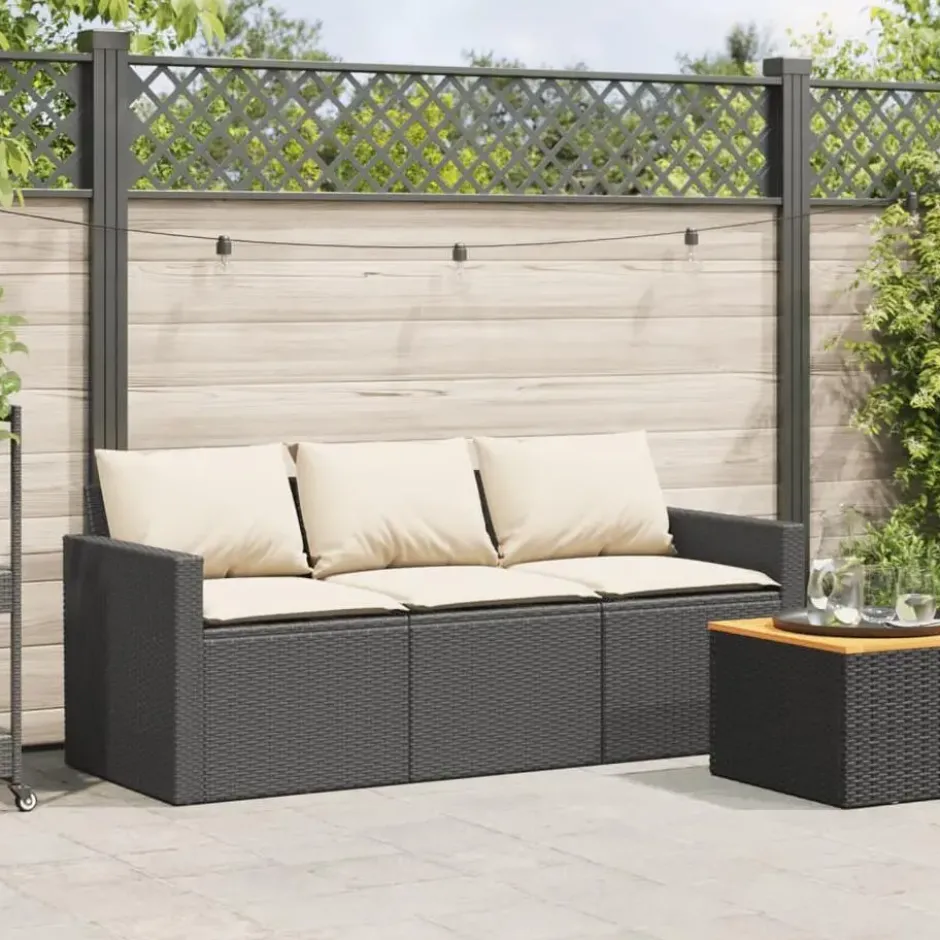 vidaXL - Tuinbank - Zwart - Poly rattan