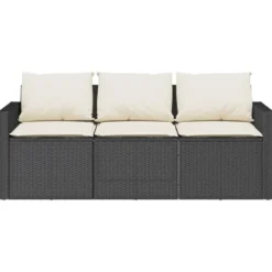 vidaXL - Tuinbank - Zwart - Poly rattan