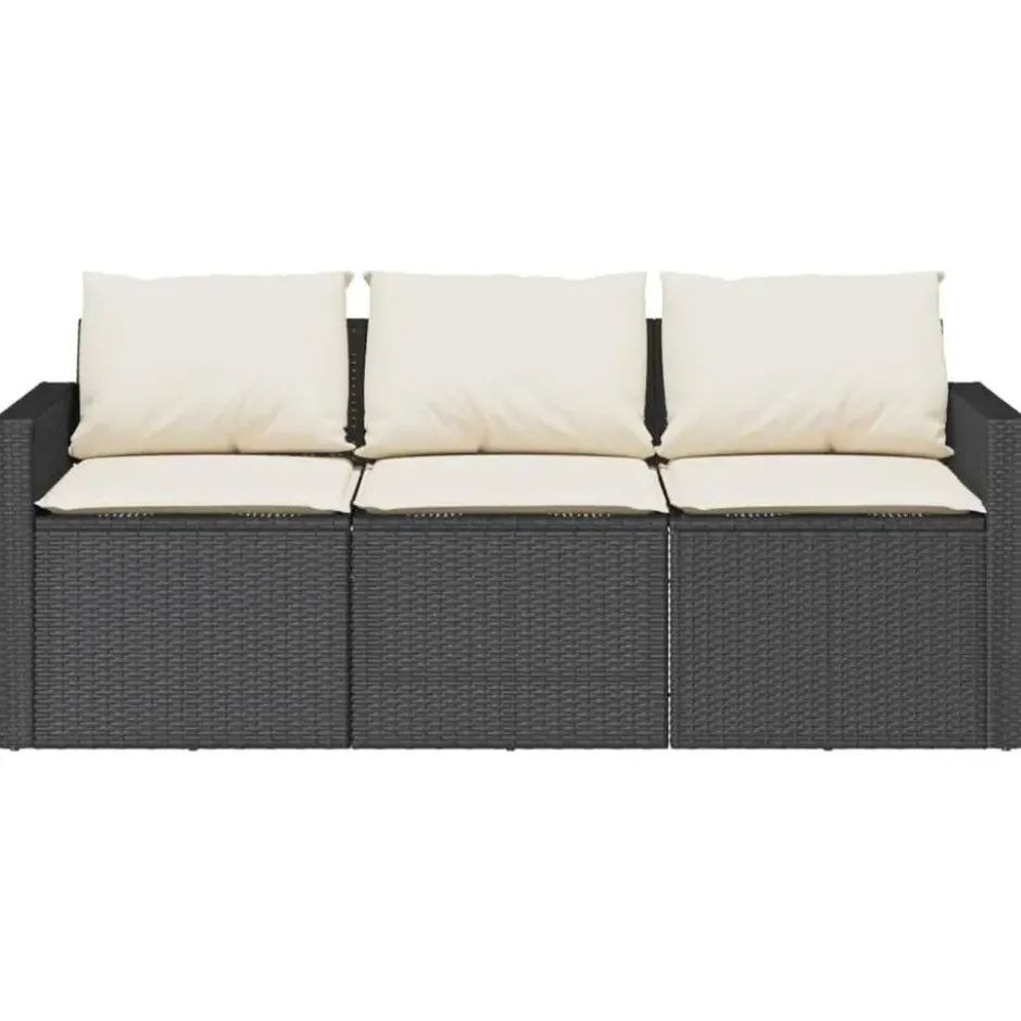 vidaXL - Tuinbank - Zwart - Poly rattan