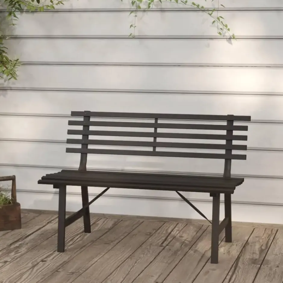 vidaXL - Tuinbank - Zwart - Staal - 110 cm