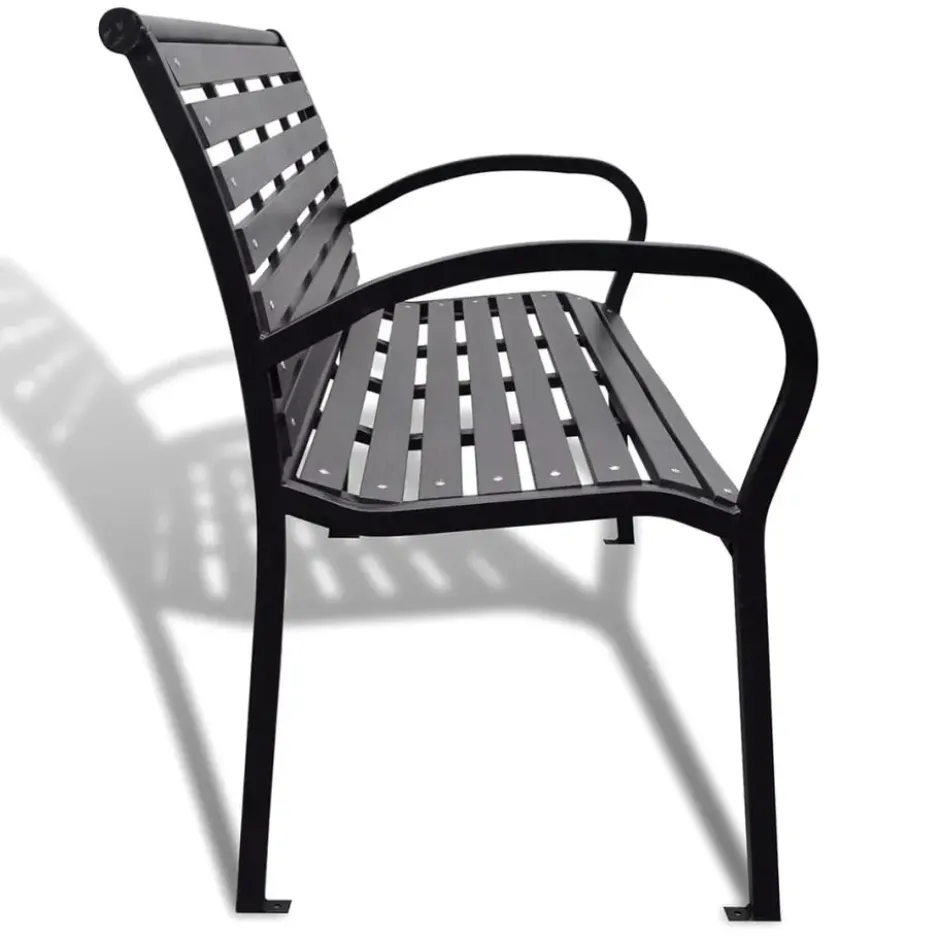 vidaXL - Tuinbank - Zwart - WPC - 125 cm