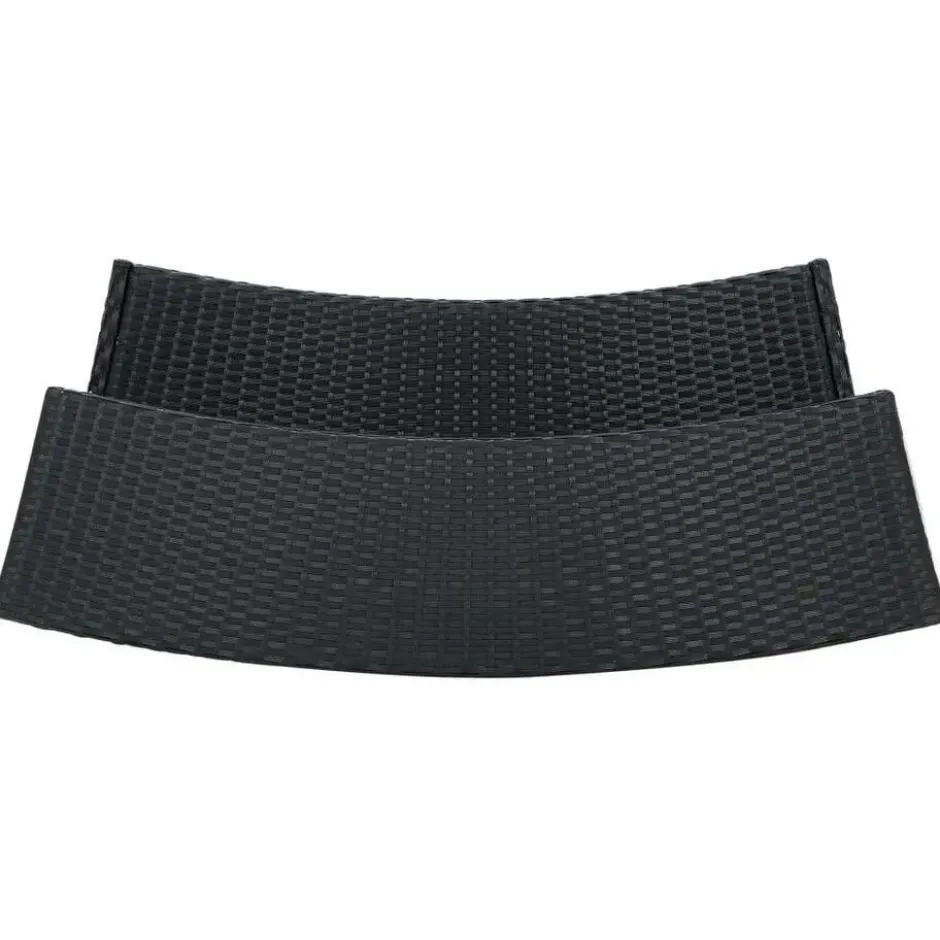 vidaXL Tuinbarset met Dubbel tafekblad en kussens - Zwart Poly Rattan - 3 stuks