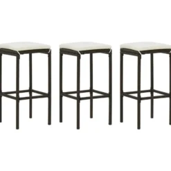vidaXL - Tuinbarset met L-vormige bartafel - Bruin Poly Rattan - 4 St.