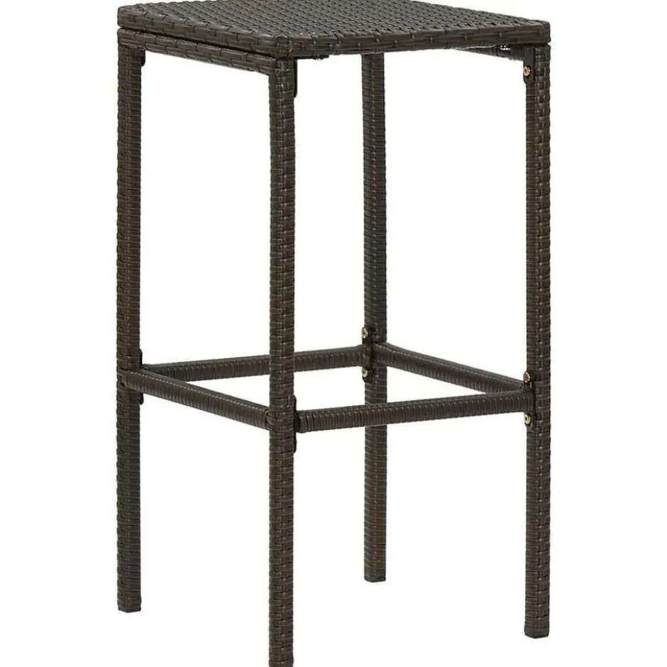 vidaXL - Tuinbarset met L-vormige bartafel - Bruin Poly Rattan - 4 St.