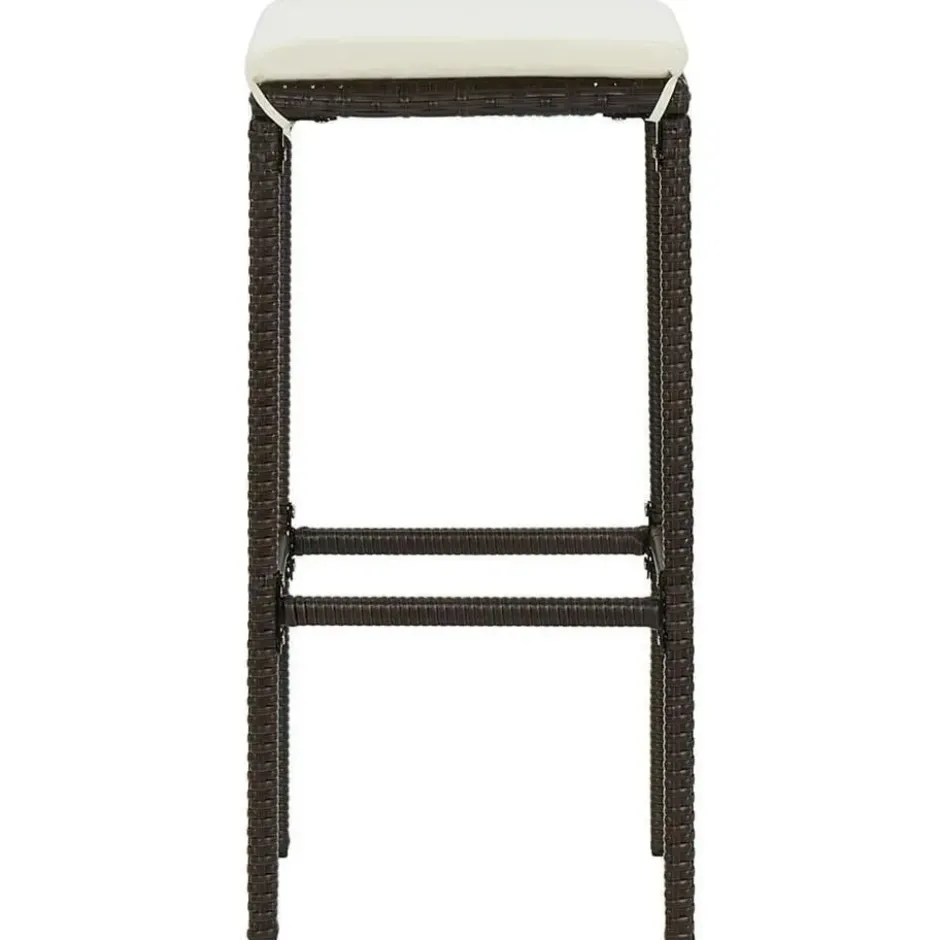 vidaXL - Tuinbarset met L-vormige bartafel - Bruin Poly Rattan - 4 St.